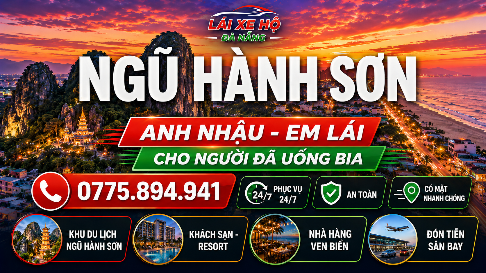 Lái xe hộ Ngũ Hành Sơn Đà Nẵng